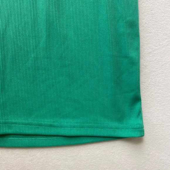 Notre Dame green and white patchwork ribbed bow dress - Picture 6 of 10